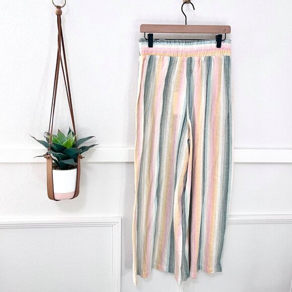 NWT Show Me You MuMu Nevada Peterson Flowy Wide Leg Pants Pastel Stripe Size M - Picture 3 of 8